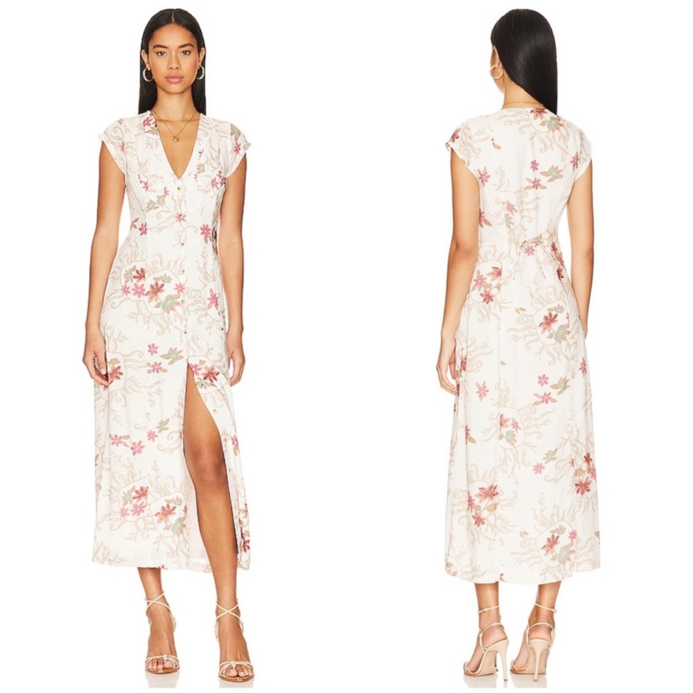 Free People Rosemary Floral Printed Midi Dress in Ivory
Combo Size S